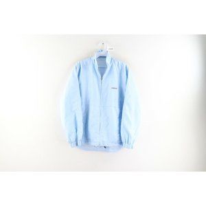 Vintage 90s Ellesse Mens Medium Spell Out Lined Windbreaker Jacket Carolina Blue